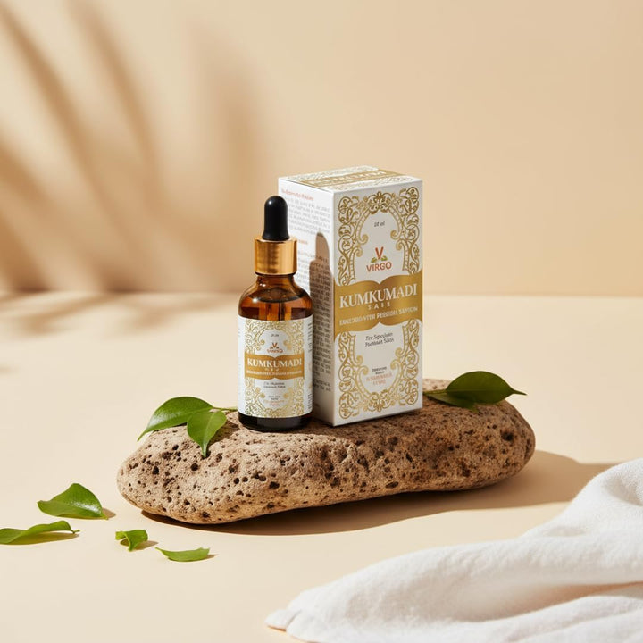 Ayurvedic Kumkumadi Oil with Premium Saffron | Face & Skin Treatment 25Ml - Reduce Early Age Wrinkles, Dark Spots, Pimples | Brighten Dull Skin Tone | Rejuvenating