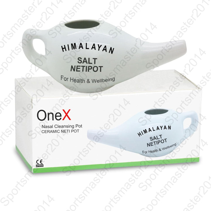 Ceramic Neti Pot and Himalayan Neti Himaliyan Salt, Neti Pot Sinus Rinse for Nasal Flushing Detoxing Cleanser Sinus Relief Nasal Rinse Sinus Rinse Saline Solution Salt Pot (Pack of 2)