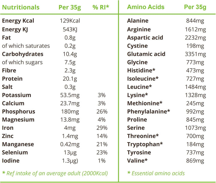 Organic Vegan Protein Powder (525G) Vanilla - 20G Complete Protein - Plant Based Nutrition Shake - Gluten Free, Soy Free, Dairy & Lactose Free, Sweetener Free, High Fibre