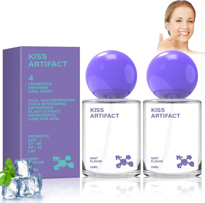 Probiotic Oral Spray, Fresh Breath Spray with Probiotics, Dry Mouth Spray, Mouth Freshener, Gentle Oral Care, Effectively Reduces Bad Breath, Alcohol-Free, Instant & Long-Lasting Freshness, 2 X 20Ml