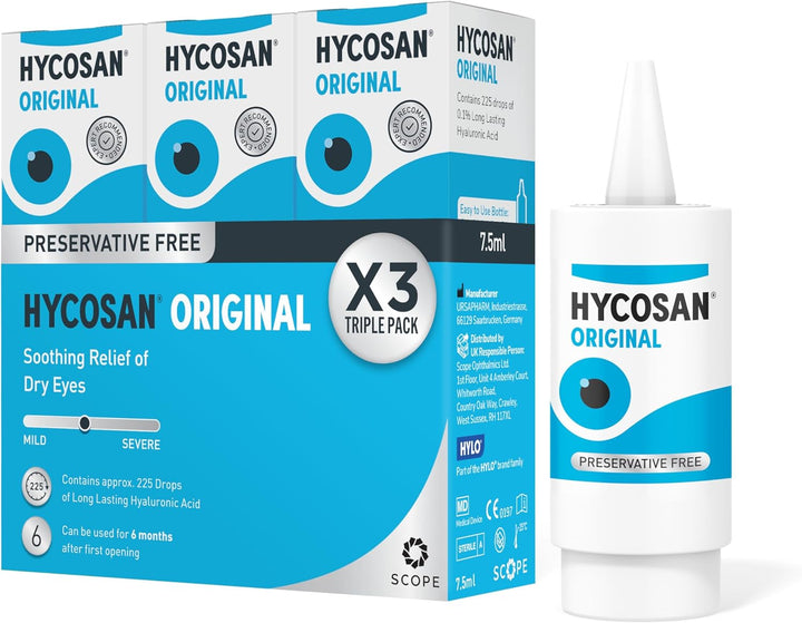 Original - Preservative Free Eyedrops - Sodium Hyaluronate 0.1% - Eye Drops for Mild to Moderate Dry Eyes and Contact Lens Irritation - 7.5Ml