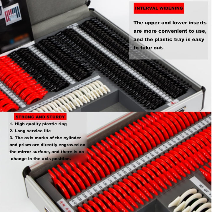 Trial Lens Set Leather 266Pcs Plastic Rimtrial Lens Case Optometry Insert Box Optometry Accessories Box Try-On Inserts Optical Equipment(Color:Black,Size:266Pcs)