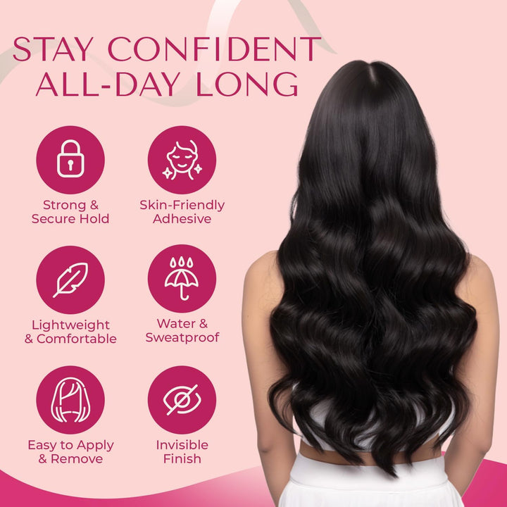 144 Pcs Hair Extension Tapes Double Sided Ultra Hold - Tape Hair Extensions, Tape Extensions Hair Tape, Hair Tapes, Tape-In Extension Retape, 4 X 0.8Cm Pre Cut Tabs