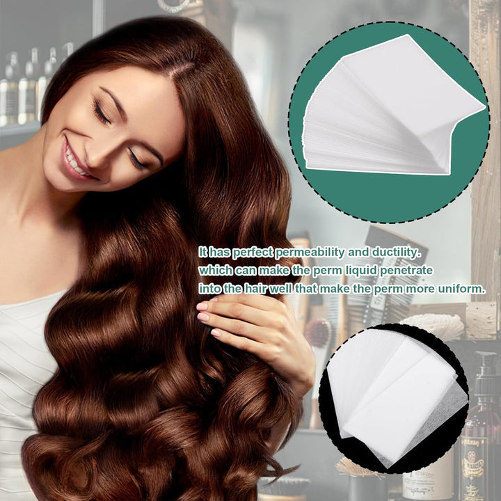 90PCS Disposable Salon Hair Color Perm Paper - High Temperature Resistance for Hot & Cold Curling Styling (11.5X6.5Cm)