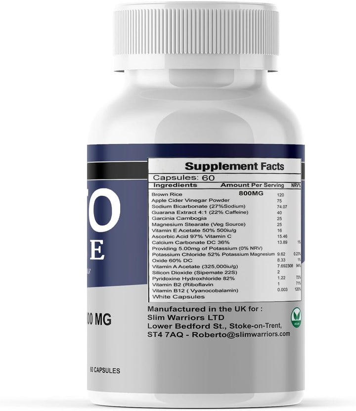 Keto Base - Weight Management Capsules - Natural Ingredients - 60 Capsules/