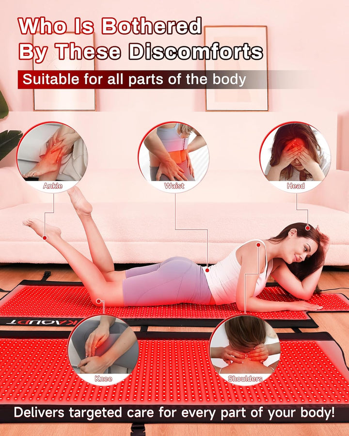 2025 Medical-Grade TPU Red Light Therapy Mat for Full Body Pain Relief, FSA&HSA Eligible 73"X33" Dual Wavelength Infrared Red Light Blanket with 2570 Leds for Home Use
