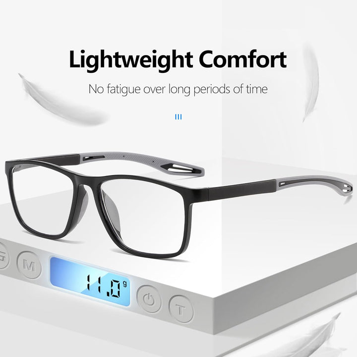 3 Pack Reading Glasses Men Sporty Blue Light Blocking Comfortable and Flexible Lightweight Readers