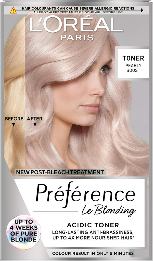 Préférence Le Blonding Acidic Toner, Post Bleach Treatment with No Ammonia, Long Lasting Anti-Brassiness, Pearly Boost 02