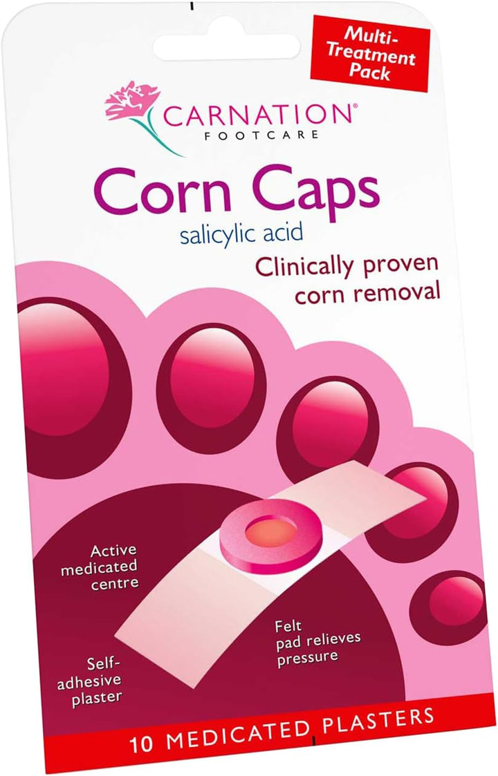 Corn Caps X 10, All-In-One, Salicylic Acid Paste with Soft Felt Corn Ring. Relieves Pressure and Pain. One Step Application.