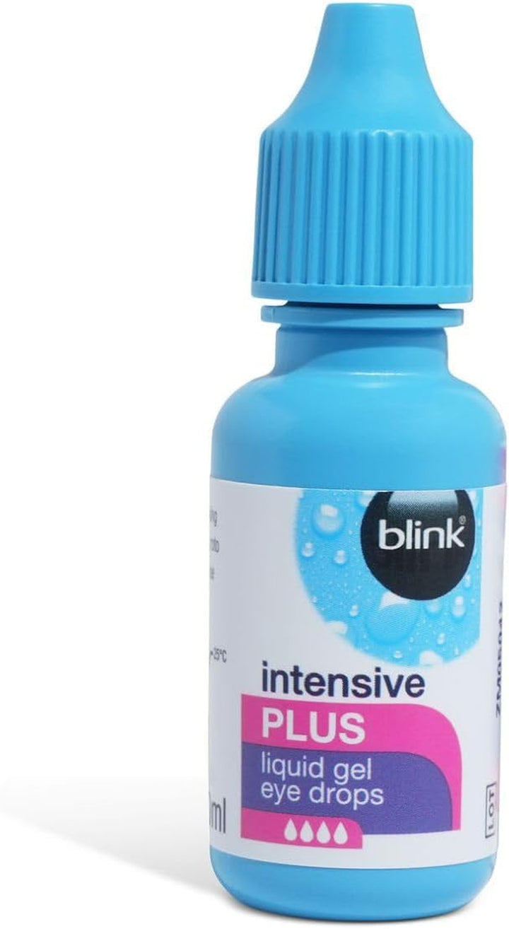 Intensive plus Liquid Gel Eye Drops - Relief from Dry Eyes - Instant & Long-Lasting Lubricating Eye Drops with Hyaluronic Acid, Suitable for Use with Contact Lenses, 10 Ml