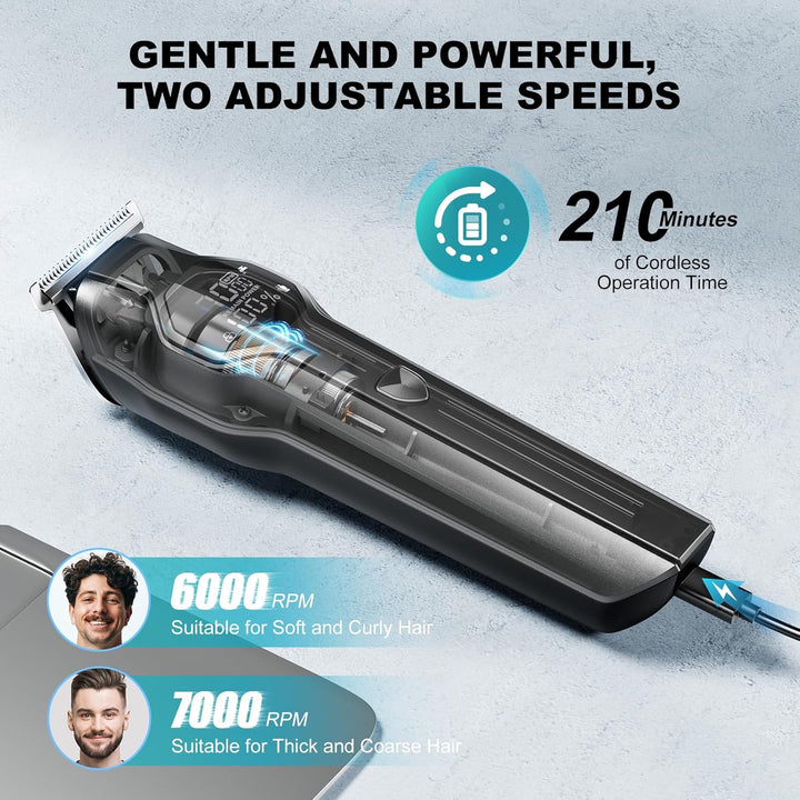 Manscape Dual Speed Body Hair Trimmer Men 4-In-1 Beard Trimmer Men, 210 Mins Usage Time Rechargeable Body Shaver for Hair/Beard/Ball/Groin, Waterproof Cordless Male Grooming Kit for Pubic Hair