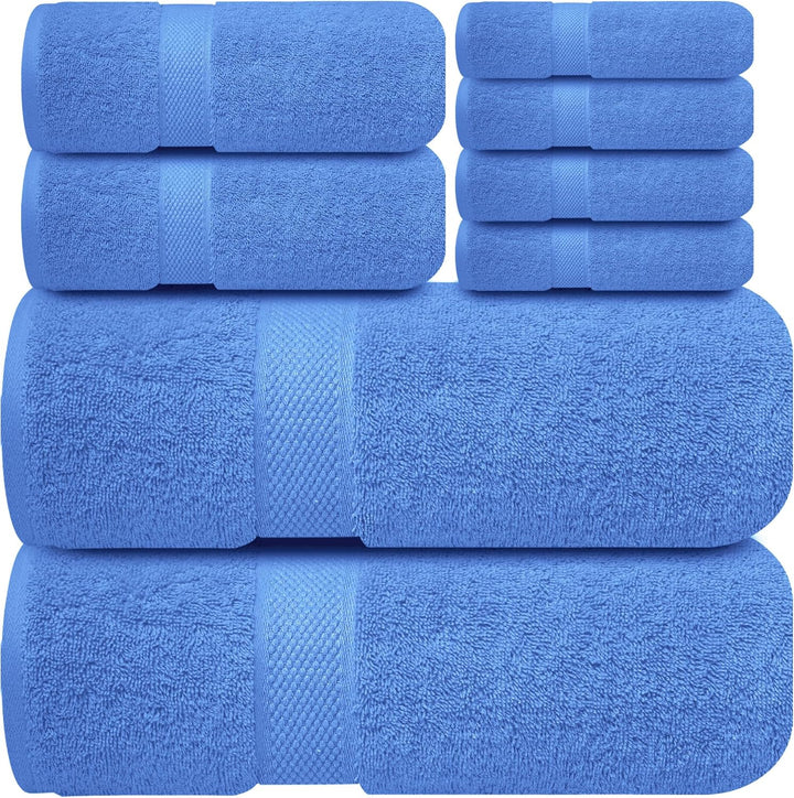 - 12 Pack Face Cloths |30X30 Cm| 100% Cotton Wash Cloths - Ultra Soft & Highly Absorbent Fingertip Towels for Spa, Gym, Hotel & Bathroom |Eloquent Blue|