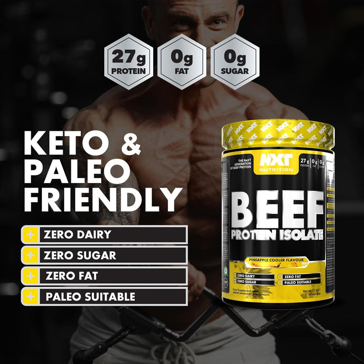 Beef Protein Isolate Powder - Protein Powder High in Natural Amino Acids - Paleo, Keto Friendly - Dairy and Gluten Free - Muscle Recovery | 1.2Kg (Pineapple)