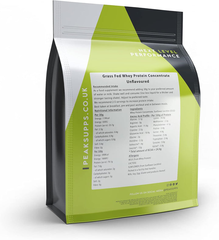 Whey Protein Powder Concentrate 80% - 3Kg Unflavoured - Grass Fed