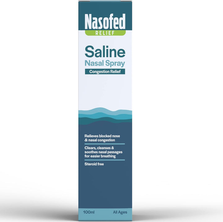 Saline Nasal Spray. Isotonic Saline Solution. Effective and Gentle Relief from Nasal Congestion Caused by Colds, Sinusitis, Hayfever and Allergies. 1 X 100 Ml