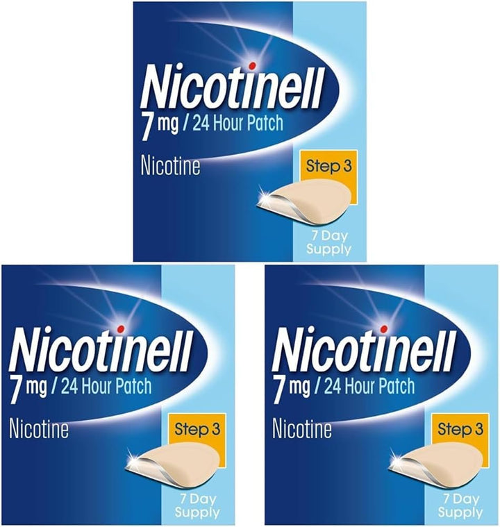 Nicotine 7Mg Patch (Pack of 7), Nicotine Patches, Stop Smoking Aid, 24H Craving Control, Step 3 for Light Smokers, Quit Smoking Aid