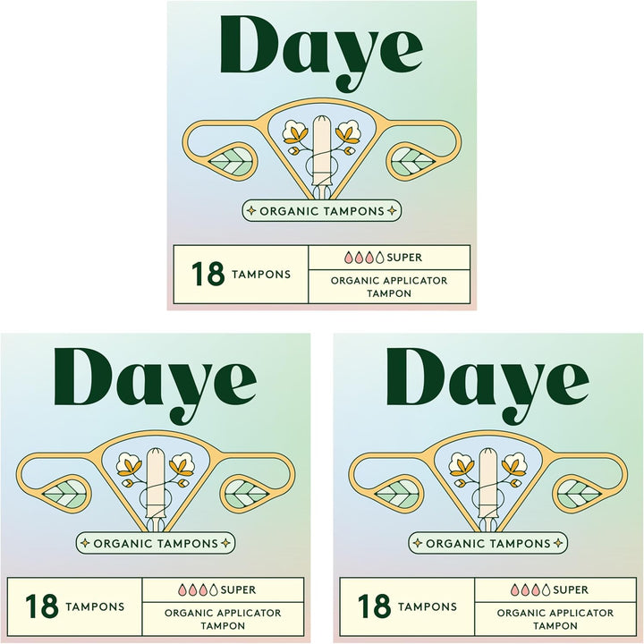 Organic Tampons Regular | 18Ct | Pesticide & Metal Tested, 100% Organic Cotton, Best Absorbency | No-Shed Sleeve, Sugarcane Applicator