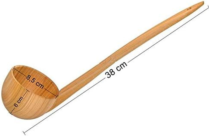Cherry Wood Ladle Scoop Dipper Wooden Natural Eco for Kitchen and Sauna 38 Cm - Impregnated