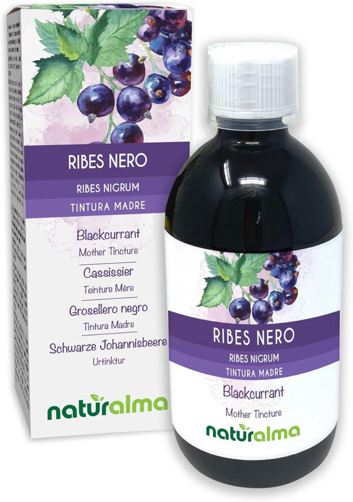 Blackcurrant (Ribes Nigrum) Leaves and Fruits Alcohol-Free Mother Tincture  - Liquid Extract Drops 60 Ml - Food Supplement - Vegan