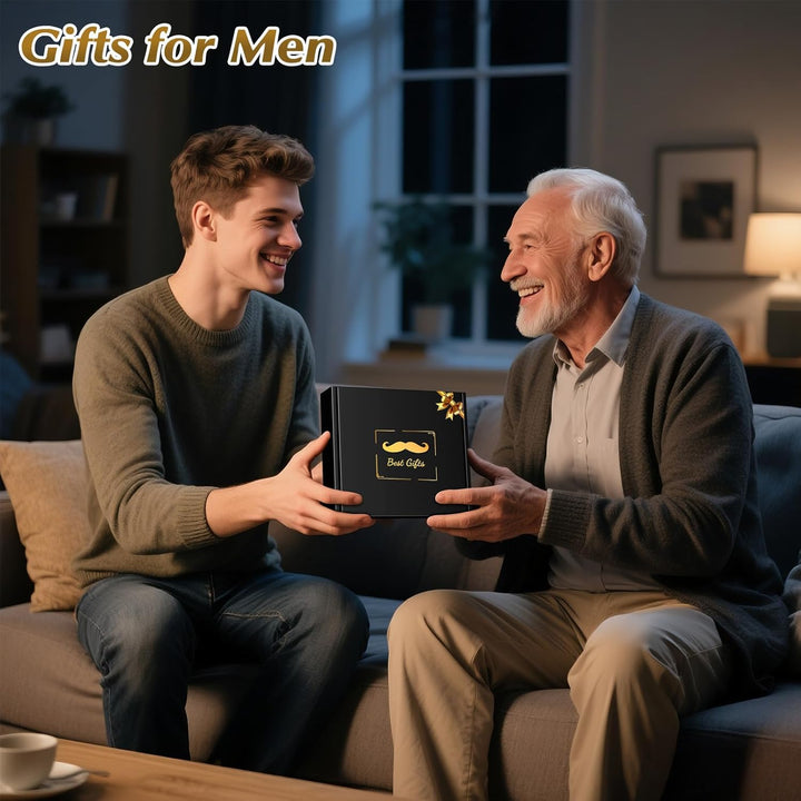Stocking Fillers for Men, Christmas Gifts for Men Him, Birthday Gifts for Mens Dad Husband Boyfriend,  Beard Brush Grooming Kit with Brush Comb Scissors, Grandad Daddy Step Dad Xmas Presents