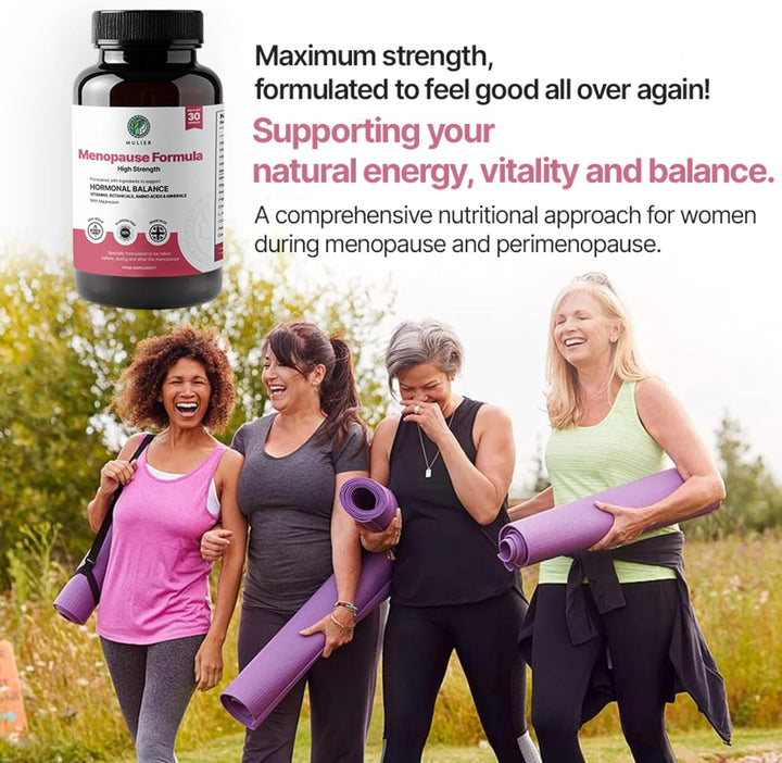 Menopause Supplement, Allergen Free, Vegan, 14 Supporting Ingredients Incl. Sage, Ashwagandha, K2, Coq10, 1 Month Supply, 30 Capsules