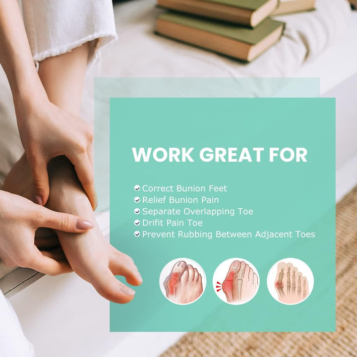 Gel Toe Separators and Bunion Toe Spacers - 12 Pack Toe Spacers with Aloe Vera Extract Infused - Silicone Bunion Corrector for Curled Toes and Overlapping Toes, Calluse