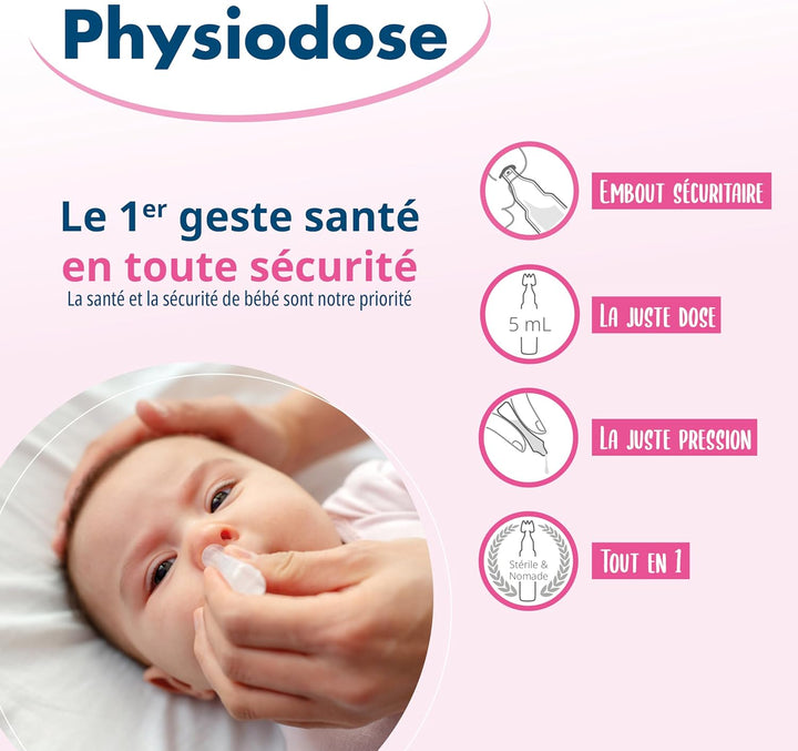 Saline Solution Baby – Pack of 4 Boxes with 40 Single-Dose Vials of 5 Ml – Sterile Normal Saline for Baby Nasal Drops, Eyes and Wound Cleansing