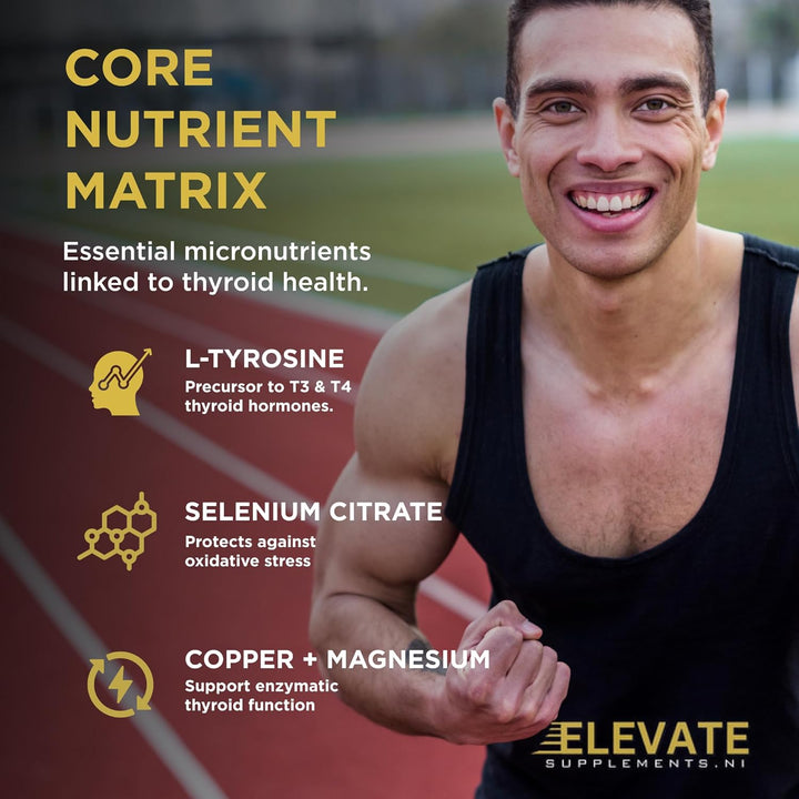 Elevate Supplements Thyroid & Metabolism Support, 30 Capsules | Advanced Thyrogenic Formula to Help Regulate Weight Management, Energy & Hormone Balance | Vitamins, Minerals, L-Tyrosine & Ashwagandha
