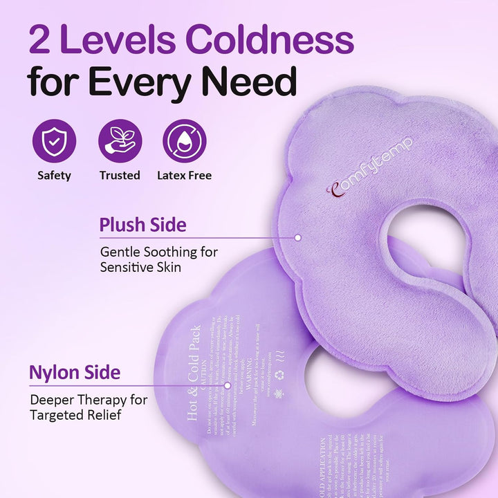 4 Packs Breastfeeding Therapy Pads, Breastfeeding Gel Ice Packs, Larger Dual-Sided Hot & Cold Pads for Nursing Mothers, Reusable Postpartum Essentials for Pain Relief, Mastitis, Engorgement