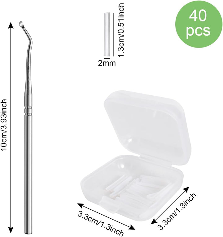 40 Pcs Ingrown Toenail Correction Strips, Toenail Straightener Strips, with Toenail Lifter, Ingrown Toenail Treatment Kit, Toenail Recover Clips, for Women Men Foot Care