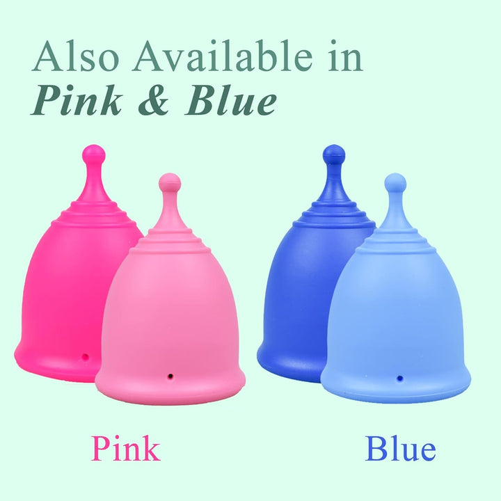 Menstrual Cups, First Period Starter Pack of 2 Kit with Mini Box, Period Cup Medical Grade Silicone, Feminine Hygiene Better Alternative to Sanitary Pads & Tampons for Girls - Small & Large