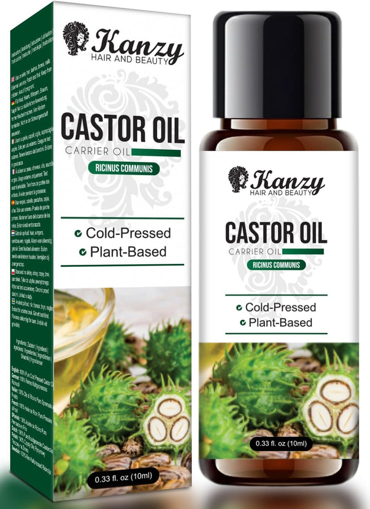 Organic Castor Oil for Eyelashes and Eyebrow Growth 100Ml Cold Pressed Castor Oil for Hair Growth, Nails & Skin, 100% Natural Castor Oil - Glass Bottle + Pipette + Eyelash & Eyebrow Brush