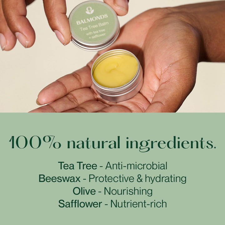 Tea Tree Balm 15Ml for Natural Healing - Skin Healing for Cold Sores, Fungal Conditions, Acne, and Insect Bites