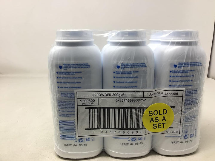 Powder Talc Talcum Soft Skin Care Protect Bottles - Pack of 6 X 200 G