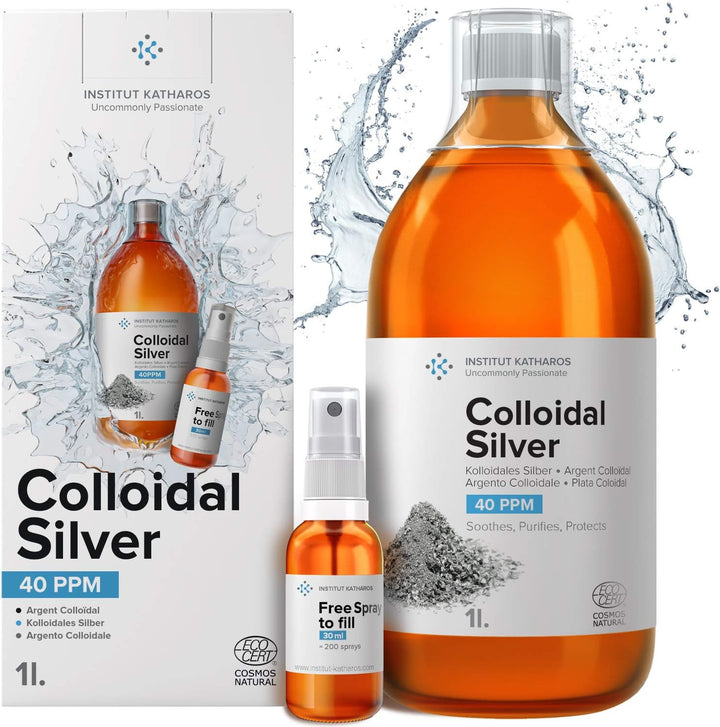 Colloidal Silver Spray 100Ml ● 40 PPM ● Superior Concentration, Smaller Particles, Better Results ● Ecocert Cosmos Natural Certified ●