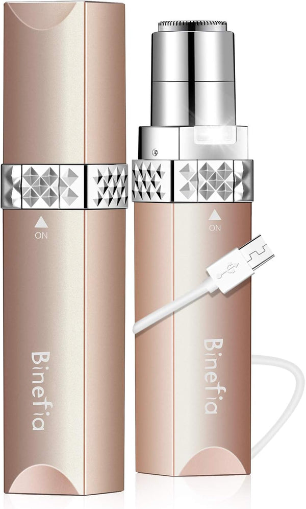 Facial Hair Remover Women,  USB Rechargeable Hair Removal, Painless Face Hair Trimmer, Portable Electric Razor, Waterproof Ladies Shaver for Peach Fuzz/Lip/Chin