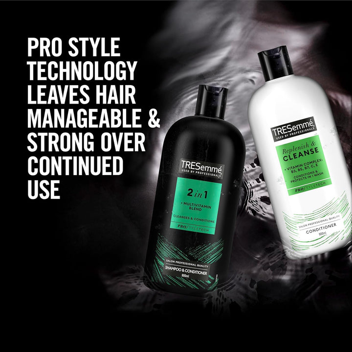 Replenish & Cleanse 2 in 1 Shampoo & Conditioner with Multi-Vitamin Cleansing Shampoo for All Hair Types 900 Ml