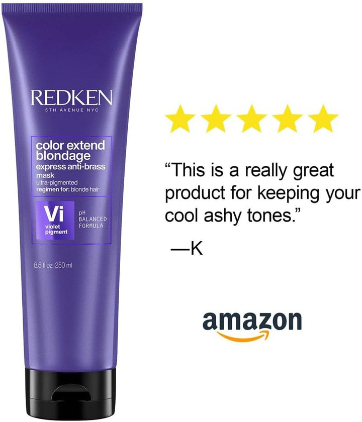 | Hair Mask, for Blonde Hair, Violet Pigment, Reduces Brassiness, Color Extend Blondage Express Anti-Brass, 250 Ml
