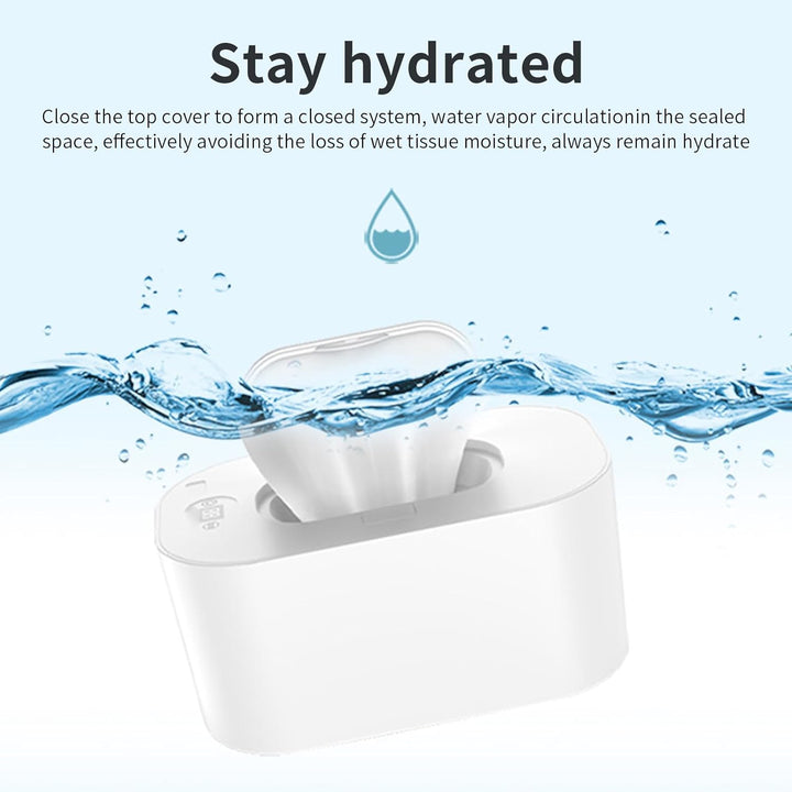 Wipe Warmer, Wet Wipes Heater 24H Intelligent Constant Temperature Baby Wipe Warmer Calentador De Wipes Para Bebes Preheat 4 Wipes for Keep Wipes Fresh (White)