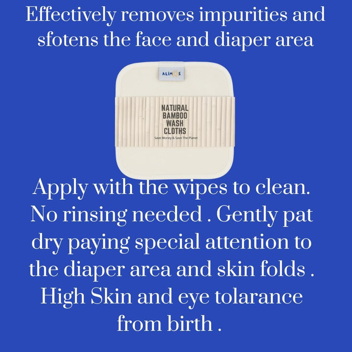 Reusable Bamboo Baby Wipes to Work with Mustela Bébé Cleansing Water without Rinse 300Ml