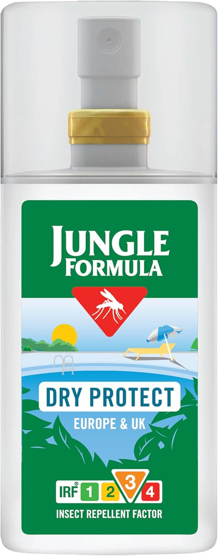 Dry Protect Insect Repellent (90Ml Spray Bottle) - DEET Free Mosquito, Midge & Biting Insect Repellent - up to 6 Hours Protection from Bites - Non Greasy, Lightly Fragranced Bug Spray