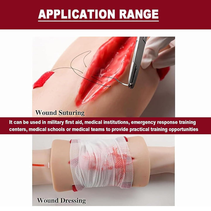Wound Dressing and Tourniquet Simulator Manikin, 2 Pieces Wound Dressing Tourniquet Training Manikin, Wearable, Wound Skin Simulation Module, for Medical Courses, Hemostasis First Aid Practice