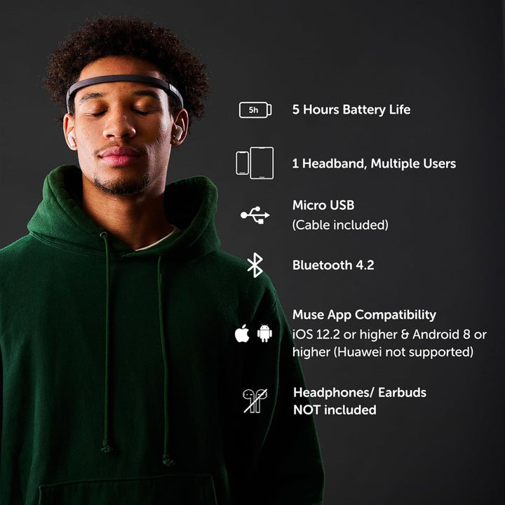 2: the Brain Sensing Headband USB-C- EEG  Headband Meditation Tracker - Multi Sensor Biofeedback Devices for Home Use with Responsive Sound Feedback Guidance - Neurofeedback Devices