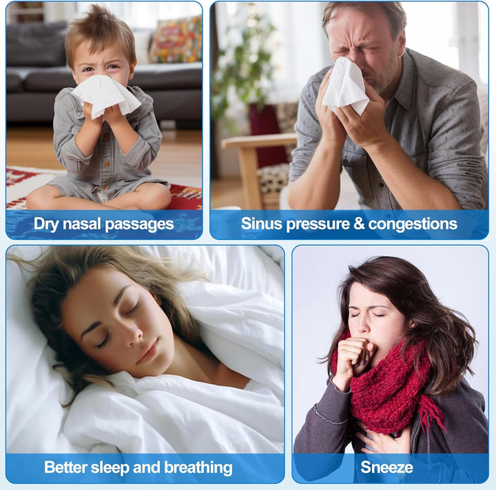 120 Saline Packets for Neti Pots, Nasal Irrigation System with Sinus Relief, Individually Wrapped Salt Packets for Nasal Wash and Squeeze Bottle