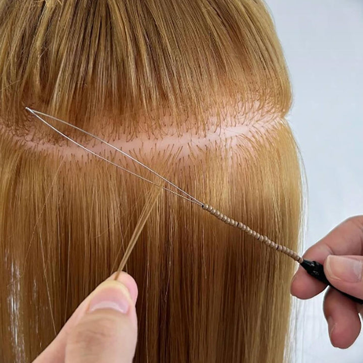10 Pieces Hair Extension Loop Needle Threader, Pulling Hook Tool for Micro Rings and Nano Beads, Hair Extension Tools for Styling, Professional Bead Threading Device for Hair and Feather Extensions