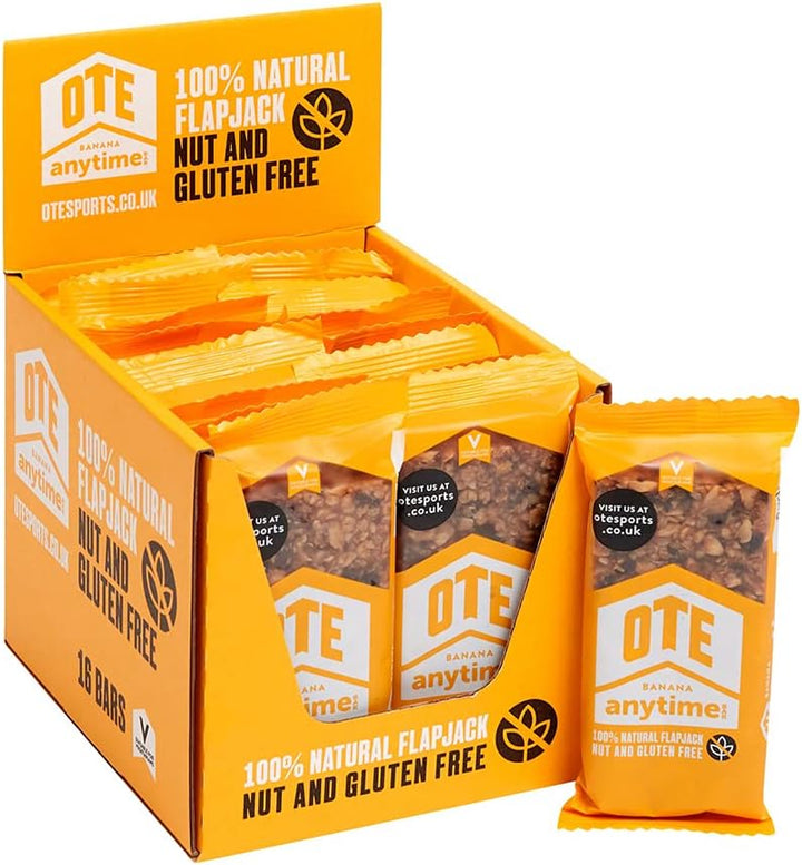 Anytime Bars - Energy Bars for Cycling - Cycling Nutrition Bars - Nut Free Snacks for Running - Endurance Flapjack Bars - Box of 16 X 62G