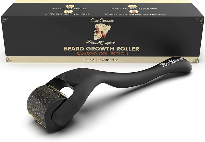 Beard Roller 0.5Mm – 540 Titanium Microneedle Derma Roller for Beard Growth & Hair Regrowth for Men – Microneedling Tool for Thicker, Fuller Beard & Skincare