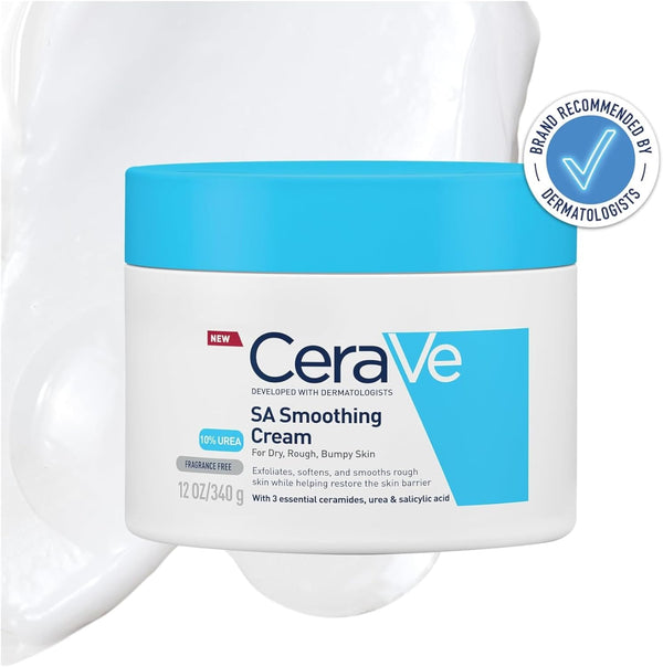 SA Smoothing Cream, Body, with 3 Essential Ceramides, Urea & Salicylic Acid, for Dry, Rough, Bumpy Sky, 340 G/12 Oz