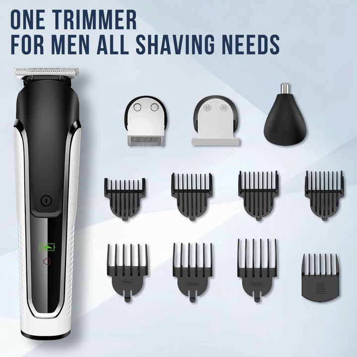 Beard Trimmer Men, Hair Clippers Men, All-In-One Men'S Grooming Kit with Nose and Ear Trimmer, Detail Trimmer, IPX6 Waterproof Professional Cordless Hair Clipper with 4 Limit Combs