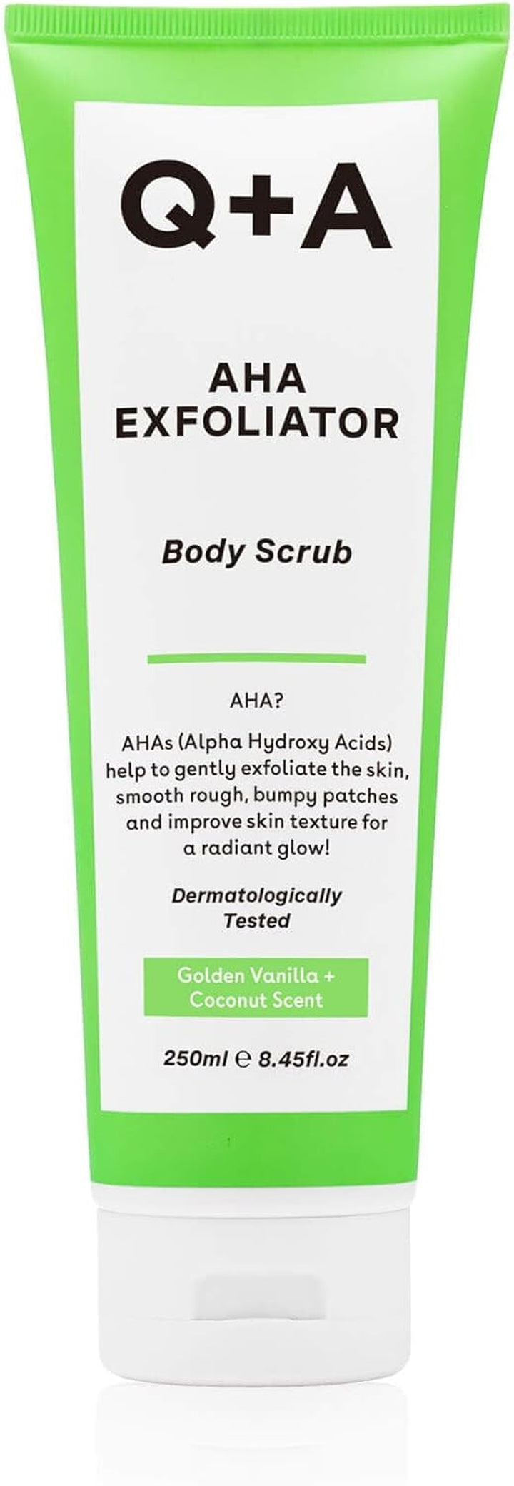 AHA Exfoliator Body Scrub (250Ml), Exfoliating Body Scrub with AHA and Lactic & Glycolic Acid, Smooths Rough Dry Skin, Brightens & Hydrates, Vanilla & Coconut Scent